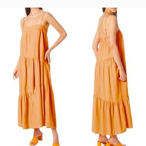 Abercrombie & Fitch Peach Linen Blend Maxi Dress S